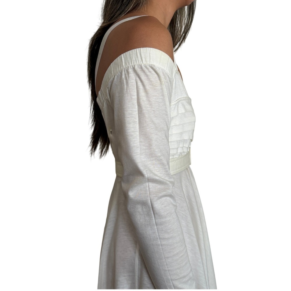 Vintage Morgane Le Fay Off Shoulder Empire Waist Midi Dress M Romantic Ren Fair - Picture 13 of 16